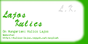 lajos kulics business card